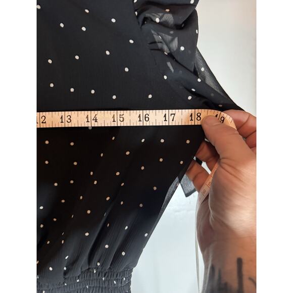 MSK PETITES Womens Black Lined Pullover Pouf Sleeve Short Dress Petites PM - Picture 10 of 10